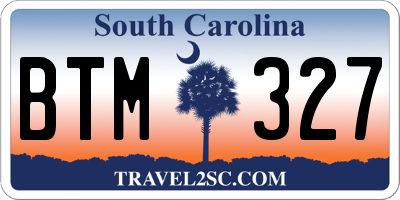 SC license plate BTM327