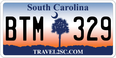 SC license plate BTM329