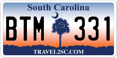 SC license plate BTM331