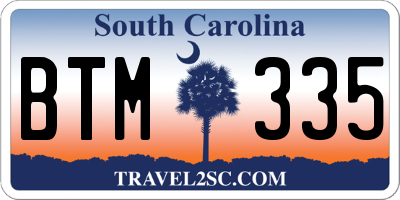 SC license plate BTM335