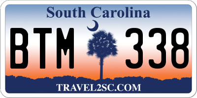 SC license plate BTM338