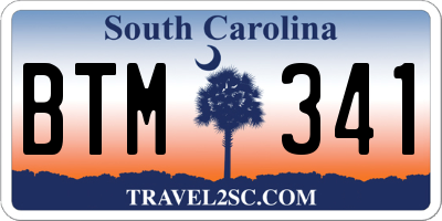 SC license plate BTM341