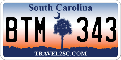 SC license plate BTM343
