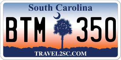 SC license plate BTM350
