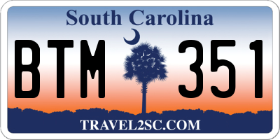 SC license plate BTM351
