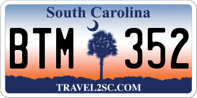 SC license plate BTM352