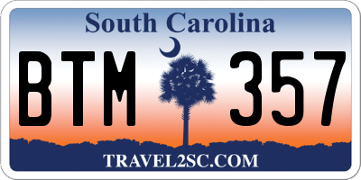 SC license plate BTM357