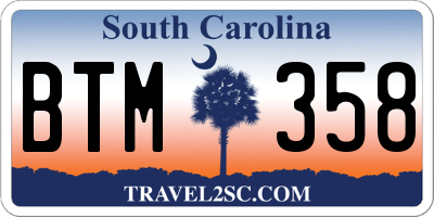 SC license plate BTM358