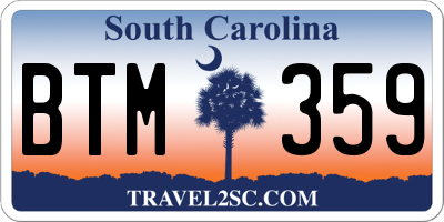 SC license plate BTM359