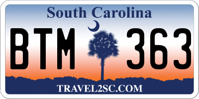 SC license plate BTM363