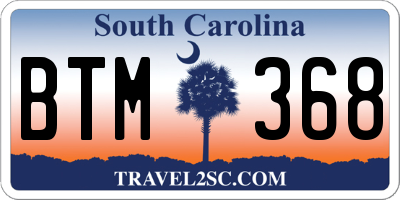 SC license plate BTM368