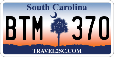 SC license plate BTM370