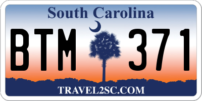 SC license plate BTM371