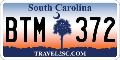 SC license plate BTM372