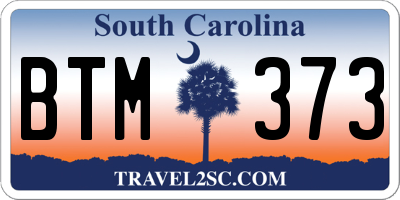 SC license plate BTM373