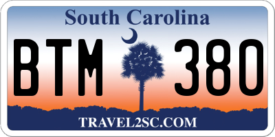SC license plate BTM380