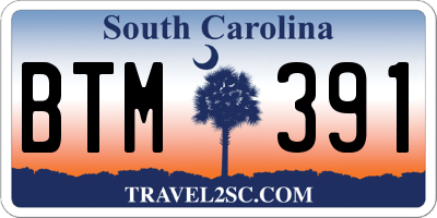 SC license plate BTM391