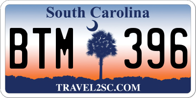 SC license plate BTM396