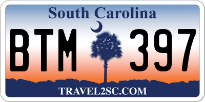 SC license plate BTM397