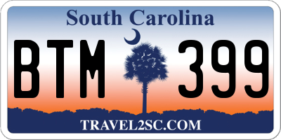 SC license plate BTM399