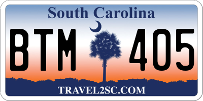 SC license plate BTM405