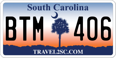 SC license plate BTM406