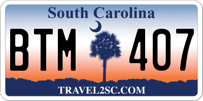 SC license plate BTM407