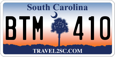 SC license plate BTM410