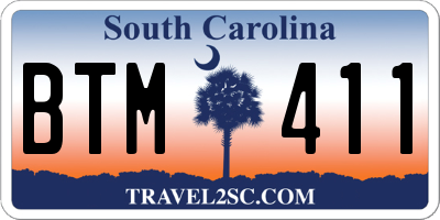 SC license plate BTM411