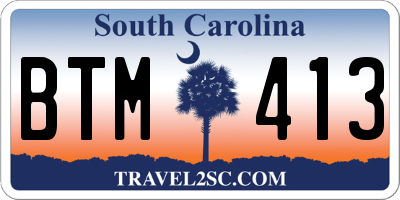 SC license plate BTM413