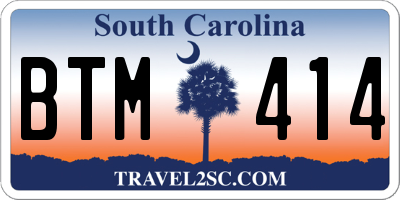 SC license plate BTM414