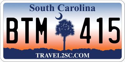 SC license plate BTM415