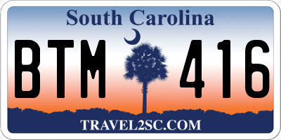 SC license plate BTM416