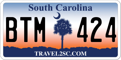 SC license plate BTM424
