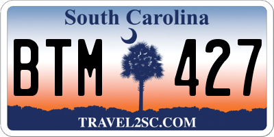 SC license plate BTM427