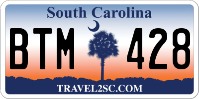SC license plate BTM428
