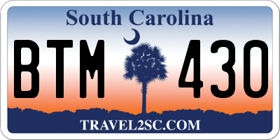 SC license plate BTM430