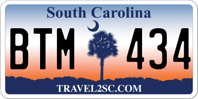 SC license plate BTM434
