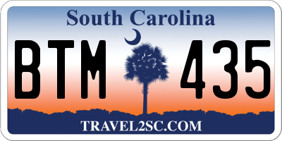 SC license plate BTM435