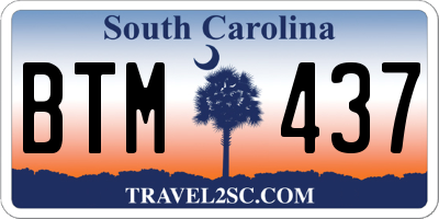 SC license plate BTM437