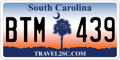 SC license plate BTM439