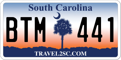 SC license plate BTM441