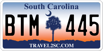 SC license plate BTM445