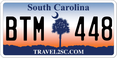 SC license plate BTM448