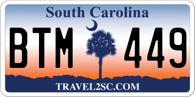 SC license plate BTM449