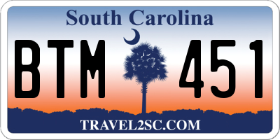SC license plate BTM451