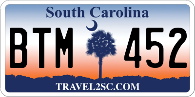 SC license plate BTM452