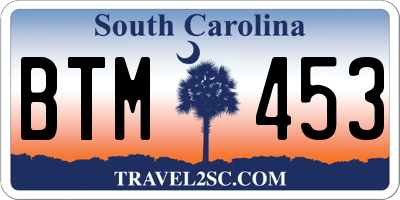 SC license plate BTM453