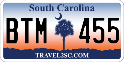 SC license plate BTM455