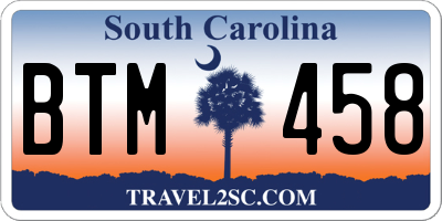 SC license plate BTM458